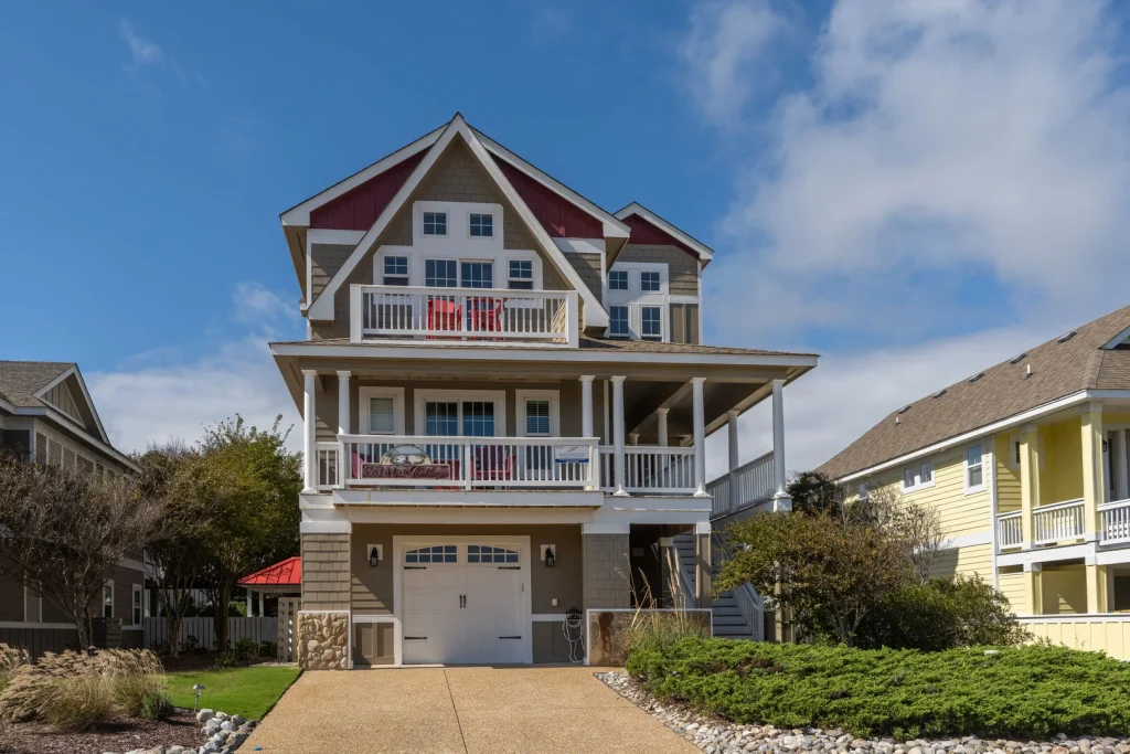 The exterior of the rental, Cat Nap Cottage.
