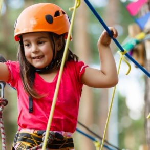 little girl having fun at corolla adventure park