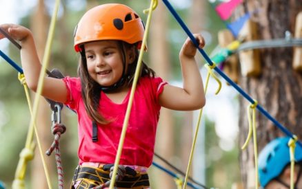 little girl having fun at corolla adventure park