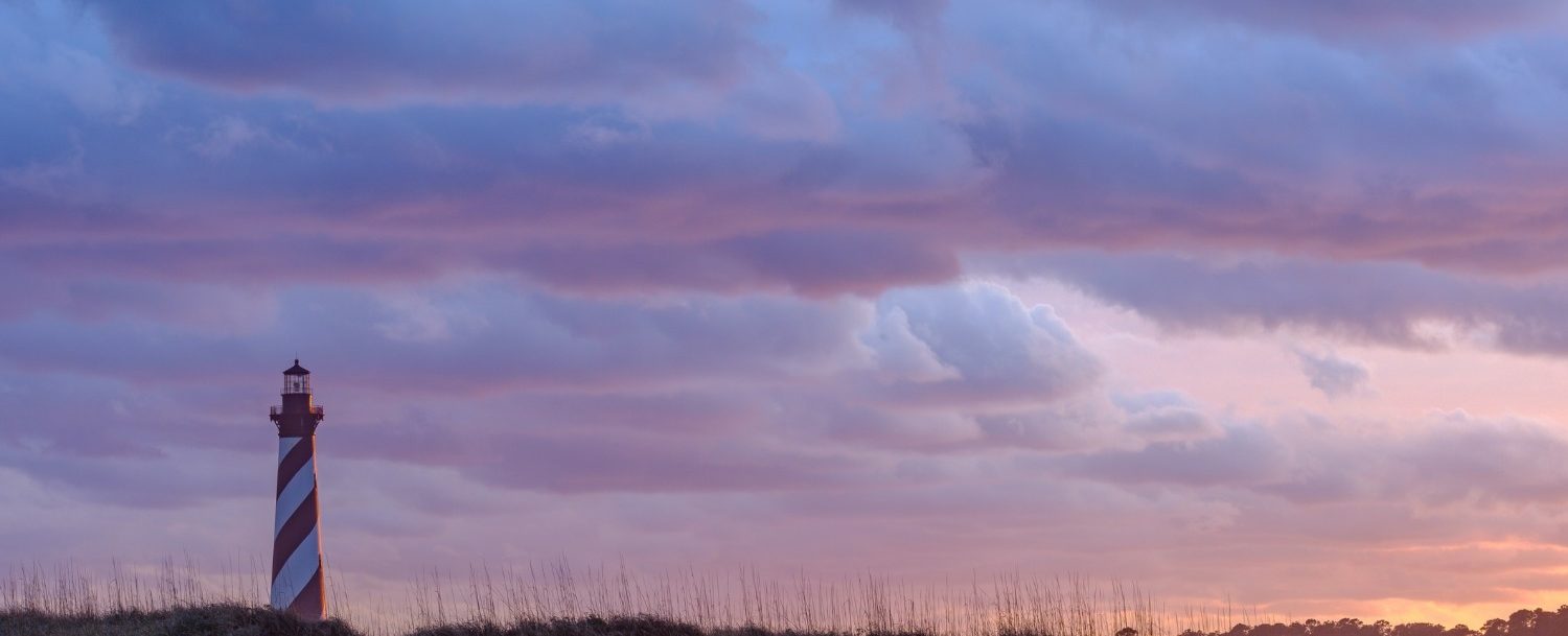 cape hatteras lighthouse, purple sky