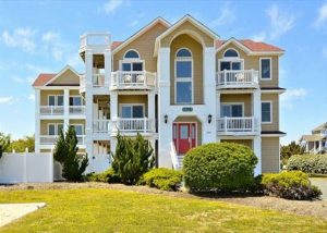 coastal castle exterior of rental in corolla