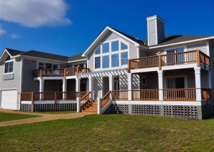 exterior of silver creek vacation rental in southern shores, obx