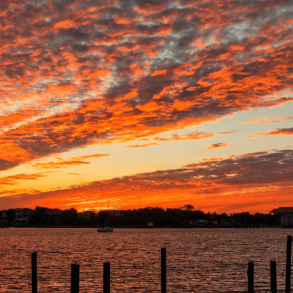 beautiful outer banks sunset over the water