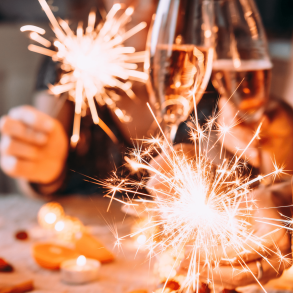 new year's eve on obx champagne and sparklers