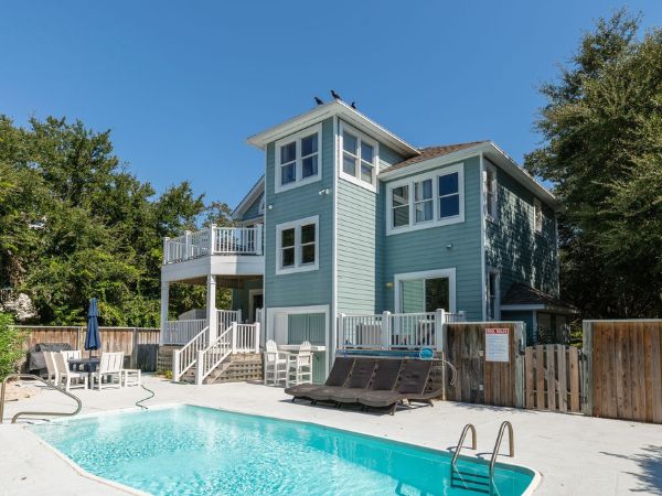 let the fin begin, outer banks vacation rental with pool