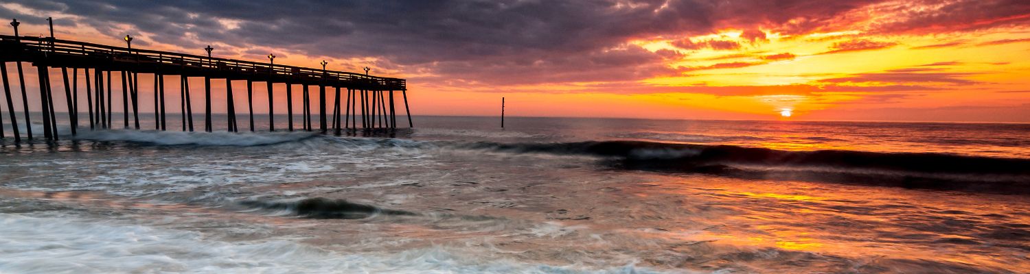 outer banks sunset over ocean