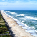 coastline of corolla on the outer banks of nc