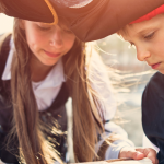 children dressed as pirates, outer banks pirate festival