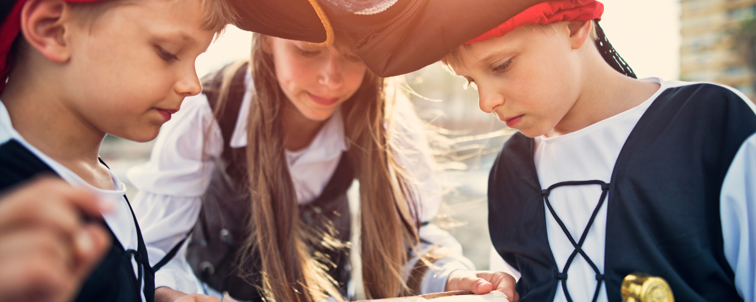 children dressed as pirates, outer banks pirate festival