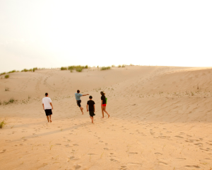 family enjoying Jockey's Ridge State Park