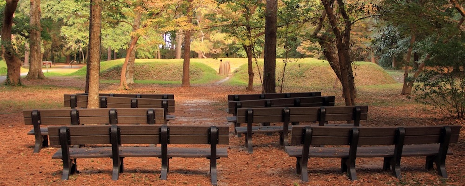 Learning Center in Front of a Reconstructed Earthen Fort at the Fort Raleigh National Historic Site on Roanoke Island, North Carolina