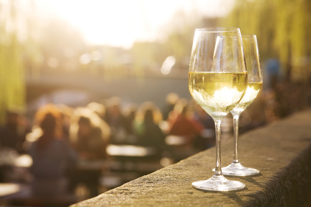 Two glasses of white wine