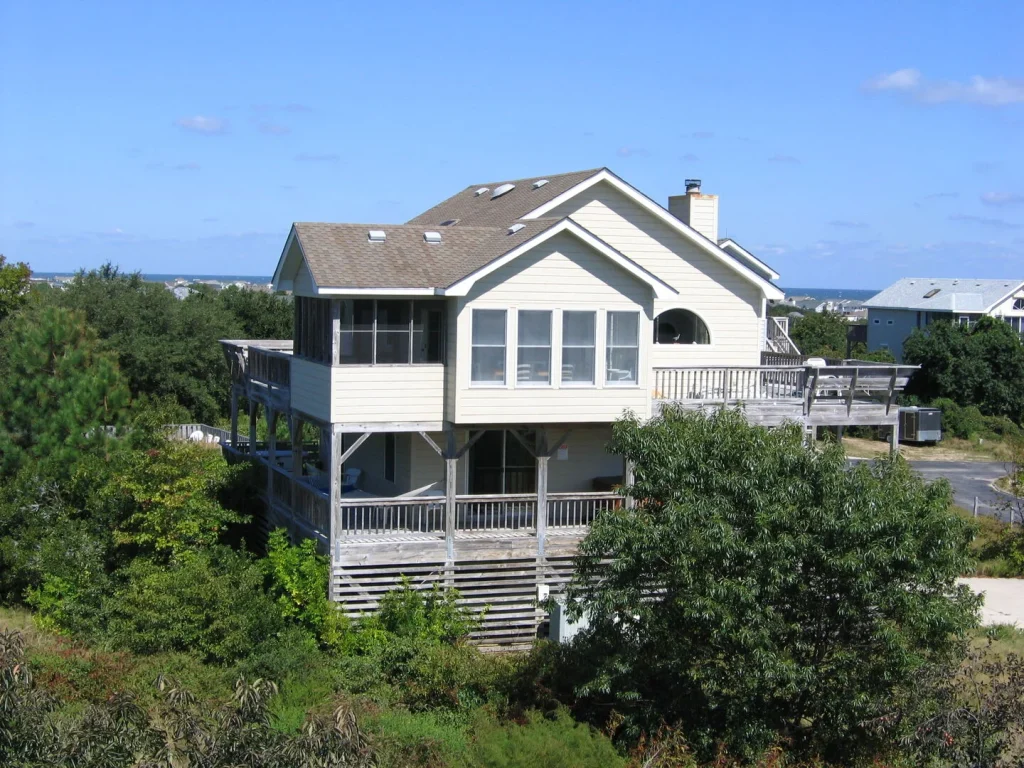 The exterior of the rental, A Sign of the Seahorse.