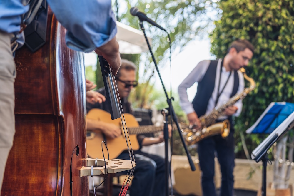 band of jazz and swing on stage outdoor