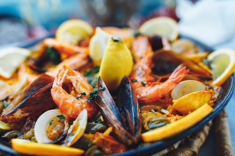 seafood closeup view